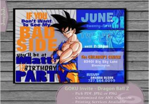 Dragon Ball Z Birthday Invitations Goku Party Invitation Dragon Ball Z Anime Printable