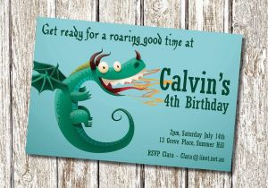 Dragon Birthday Invitations Printable Dragon Birthday Party Invitation Printable and Personalised