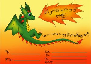Dragon Birthday Invitations Printable First Birthday Party Invitations Free and Ready to Print