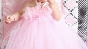 Dress for 1 Year Old Birthday Girl Gorgeous Light Pink Feather Tutu Dress for Baby Girl 6 18