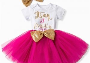 Dress for 1 Year Old Birthday Girl One Year Old Baby Girl Birthday Outfits Lovely 3 Pcs Sets