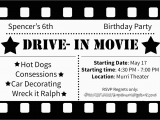 Drive In Movie Birthday Party Invitations Drive In Movie Birthday Party Ideas by Simplistically Sassy