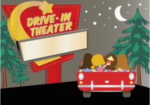 Drive In Movie Birthday Party Invitations Drive In Movie Clipart Clipart Suggest