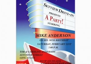 Drive In Movie Birthday Party Invitations Drive In Movie theme Invitation Zazzle