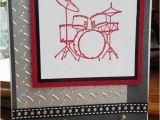 Drummer Birthday Card Handmade Happy Birthday Card Drummer Happy Birthday