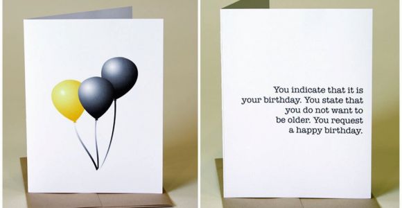 Dry Humor Birthday Cards Funny Birthday Card Dry Humor Minimalist You by