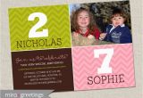 Dual Birthday Invitations Double Birthday Party Invitation Dual Birthday Party Two