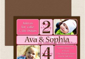 Dual Birthday Invitations Dual Birthday Party Invitations Lil 39 Sprout Greetings