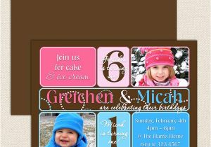 Dual Birthday Invitations Dual Birthday Party Invitations Lil 39 Sprout Greetings