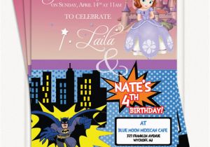 Dual Birthday Invitations Twin or Dual Birthday Invitations