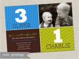 Dual Birthday Party Invitations Double Birthday Party Invitation Brothers Joint Party Invite
