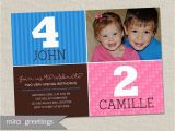 Dual Birthday Party Invitations Double Birthday Party Invitation Sibling Birthday or Joint