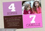 Dual Birthday Party Invitations Double Birthday Party Invitation Sisters Joint Party Invite
