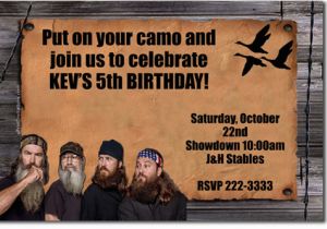 Duck Dynasty Birthday Cards Duck Dynasty Birthday Invitations Candy Wrappers Thank
