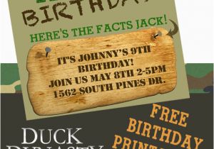Duck Dynasty Birthday Invitations Duck Dynasty Birthday Party Printables Clumsy Crafter