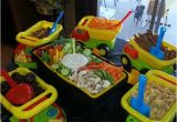 Dump Truck Birthday Party Decorations Dump Trucks with Construction themed Foods and A tool Box