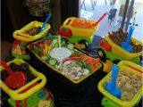 Dump Truck Birthday Party Decorations Dump Trucks with Construction themed Foods and A tool Box