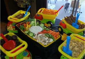 Dump Truck Birthday Party Decorations Dump Trucks with Construction themed Foods and A tool Box