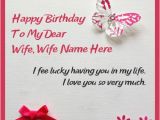 E Birthday Cards for Wife Write Name On butterflies Birthday Card for Wife Happy