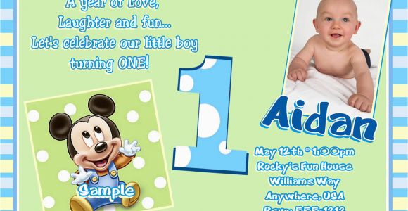 E Invitation for Baby Birthday Free Printable Mickey Mouse 1st Birthday Invitations