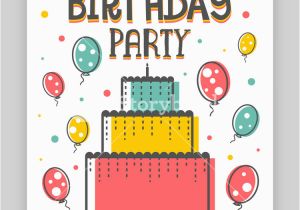 E Invitation for Birthday Party Birthday Party Invitation Card or Welcome Design Happy and