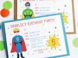 E Invitation for Birthday Party Superhero Personalised Birthday Party Invitations by