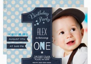 E Invite for First Birthday First Birthday Party Invitation Boy Chalkboard Zazzle Com