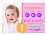 E Invites for First Birthday Pumpkin First Birthday Invitation Zazzle Com