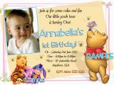 Editable 1st Birthday Invitation Card Free Download Winnie the Pooh Birthday Invitations Printable Photo Card