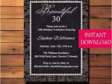 Editable 30th Birthday Invitations 30th Birthday Party Invitation Thirty Birthday 30th