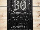 Editable 30th Birthday Invitations Black and Silver 30th Birthday Invitations Party