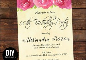 Editable 30th Birthday Invitations Downloadable and Editable Shabby Chic Peony Birthday