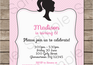 Editable Birthday Invitations Templates Free Barbie Party Invitations Template Birthday Party