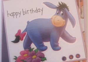 Eeyore Birthday Card Eeyore Birthday Card with Flowers Handmade Cards by