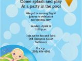 Eighth Birthday Invitation Wording Girl or Boy Printable Swimming Pool Birthday Party Invitation