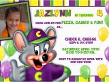 Electronic Birthday Invites Personalized Chuck E Cheese Printable Birthday Invitation