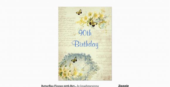 Elegant 90th Birthday Decorations Elegant 90th Birthday Party Invitation Zazzle