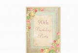 Elegant 90th Birthday Decorations Elegant Vintage Roses 90th Birthday Party 5×7 Paper