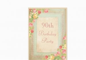 Elegant 90th Birthday Decorations Elegant Vintage Roses 90th Birthday Party 5×7 Paper