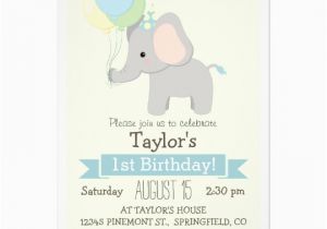 Elephant Birthday Invitation Template Baby Elephant Kid 39 S Birthday Party Invitation Zazzle Co Uk