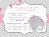 Elephant Birthday Invitation Template Baby Shower Invitation Templates Pink Elephant Baby Shower