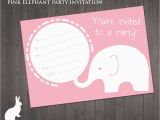 Elephant Birthday Invitation Template Free Pink Elephant Party Invitation Ruby and the Rabbit