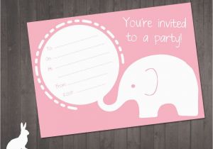 Elephant Birthday Invitation Template Free Pink Elephant Party Invitation Ruby and the Rabbit