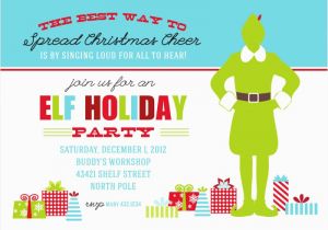 Elf Birthday Party Invitations Buddy the Elf Christmas Party Printable Invitation