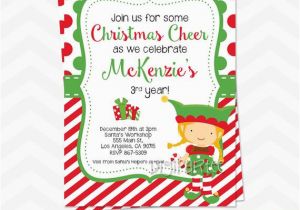 Elf Birthday Party Invitations Christmas Elf Invitation