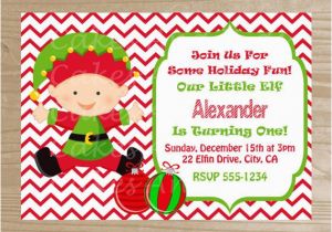 Elf Birthday Party Invitations Elf Birthday Invitation Elf Christmas Invitation