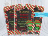 Elf Birthday Party Invitations Elf Boy Invitation Invitations Christmas Birthday Party