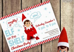 Elf Birthday Party Invitations Elf On the Shelf Inspired theme Do It Yourself Printable