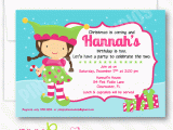 Elf Birthday Party Invitations Girl Elf Personalized Party Invitation