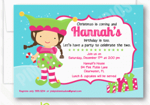 Elf Birthday Party Invitations Girl Elf Personalized Party Invitation